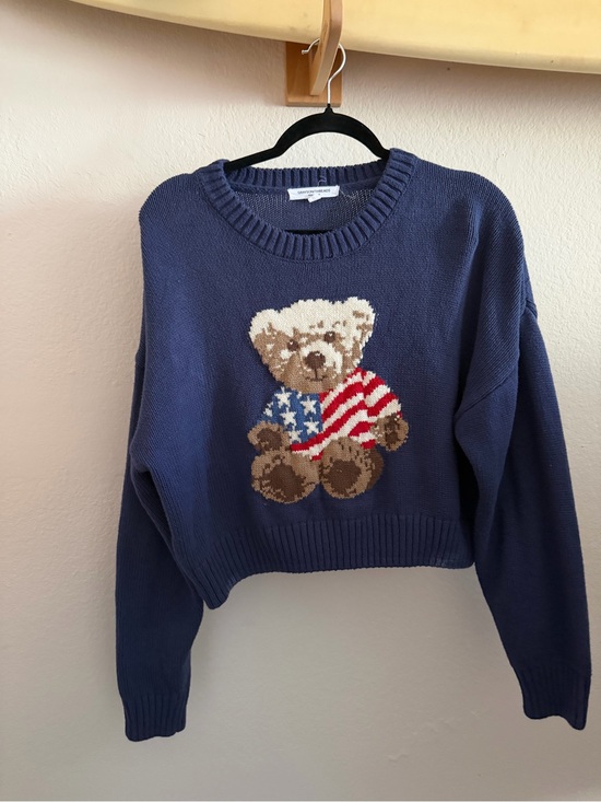 Grayson Threads Sweaters - N Navy Teddy Bear Crewneck Sweater